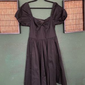 Vixen powderpuff sleeve swing dress black